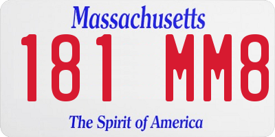 MA license plate 181MM8