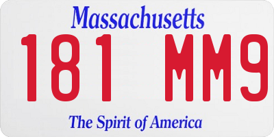 MA license plate 181MM9