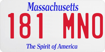 MA license plate 181MN0