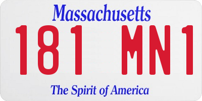 MA license plate 181MN1