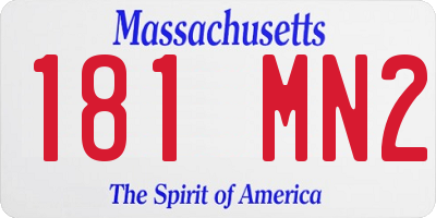 MA license plate 181MN2