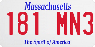 MA license plate 181MN3