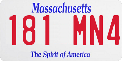 MA license plate 181MN4