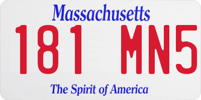 MA license plate 181MN5