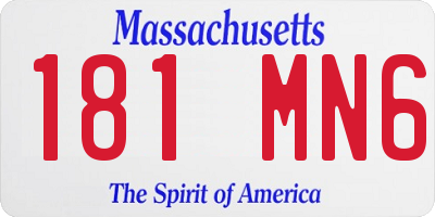 MA license plate 181MN6