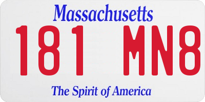 MA license plate 181MN8