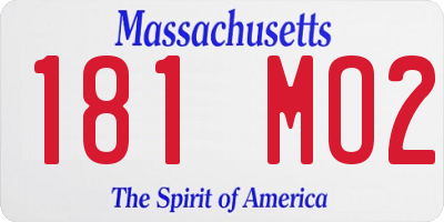 MA license plate 181MO2