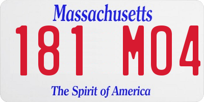 MA license plate 181MO4