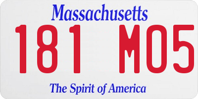 MA license plate 181MO5