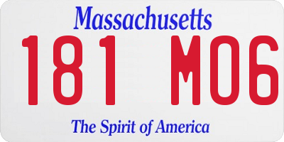MA license plate 181MO6