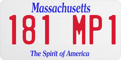 MA license plate 181MP1