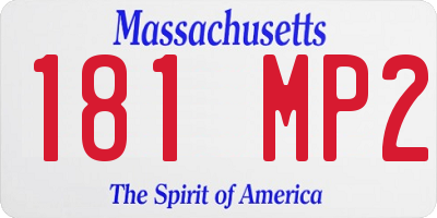 MA license plate 181MP2