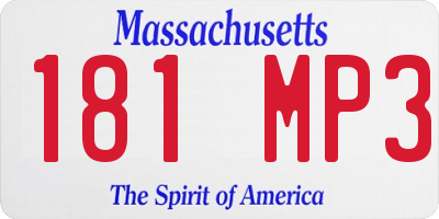 MA license plate 181MP3