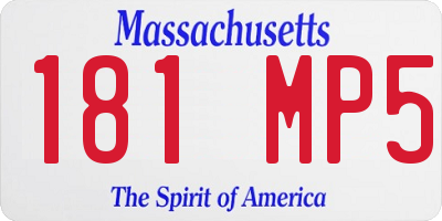 MA license plate 181MP5