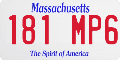 MA license plate 181MP6