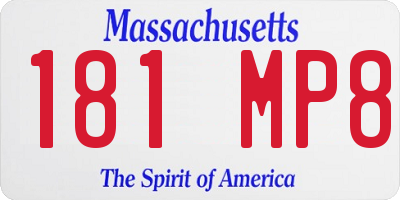 MA license plate 181MP8