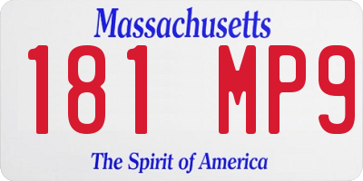 MA license plate 181MP9