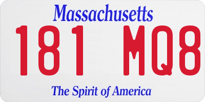 MA license plate 181MQ8