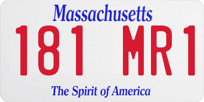 MA license plate 181MR1