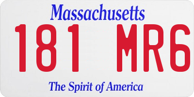 MA license plate 181MR6