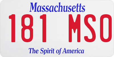 MA license plate 181MS0