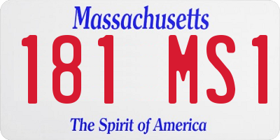 MA license plate 181MS1
