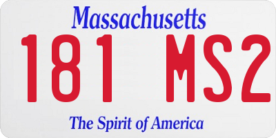 MA license plate 181MS2