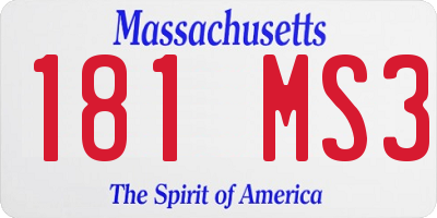MA license plate 181MS3