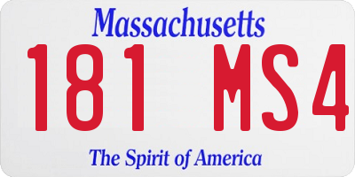 MA license plate 181MS4