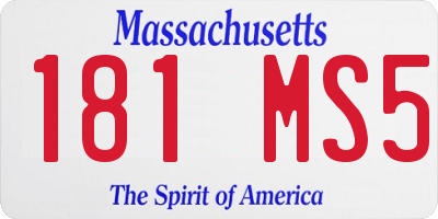 MA license plate 181MS5