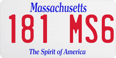 MA license plate 181MS6
