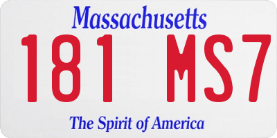 MA license plate 181MS7