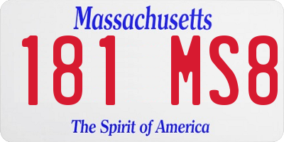 MA license plate 181MS8