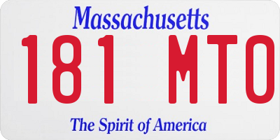 MA license plate 181MT0