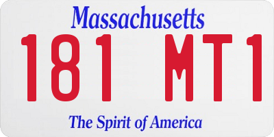 MA license plate 181MT1