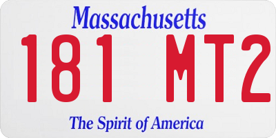 MA license plate 181MT2