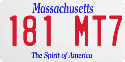 MA license plate 181MT7