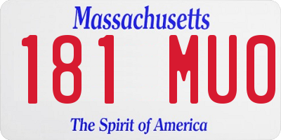 MA license plate 181MU0