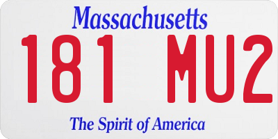 MA license plate 181MU2