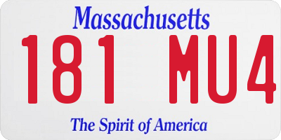 MA license plate 181MU4