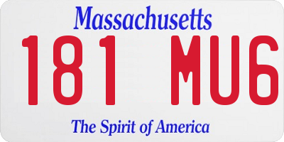 MA license plate 181MU6