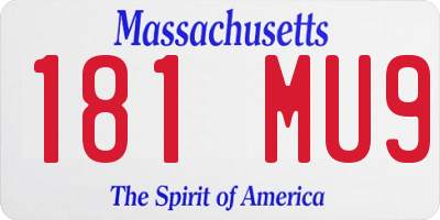 MA license plate 181MU9
