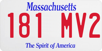 MA license plate 181MV2