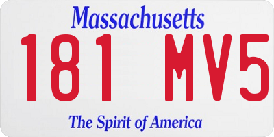 MA license plate 181MV5