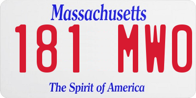 MA license plate 181MW0