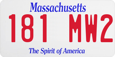 MA license plate 181MW2