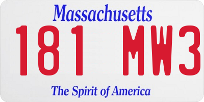 MA license plate 181MW3