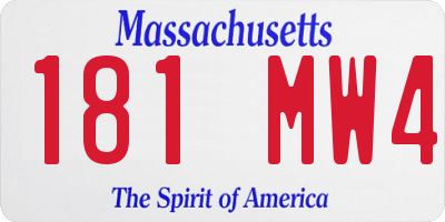 MA license plate 181MW4