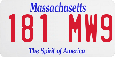 MA license plate 181MW9