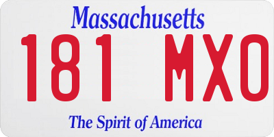 MA license plate 181MX0